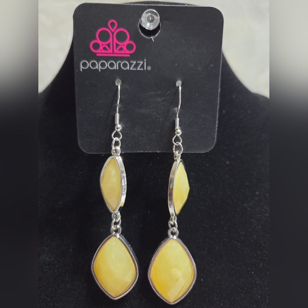 Paparazzi Sunny Yellow Dangle Earrings